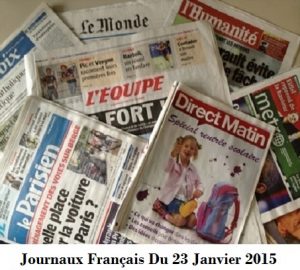 Journaux Français Du 23 Janvier 2015