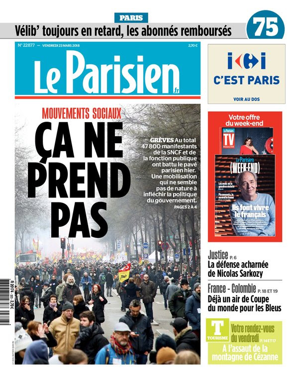 Le Parisien Du Vendredi 23 Mars 2018