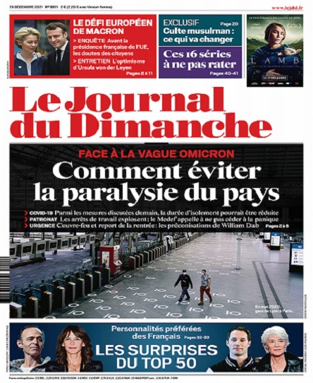 Le Journal Du Dimanche N°3911 Du 26 Décembre 2021